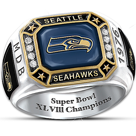 Ring: Seahawks Pride Personalized Commemorative Ring – Personalized Jewelry