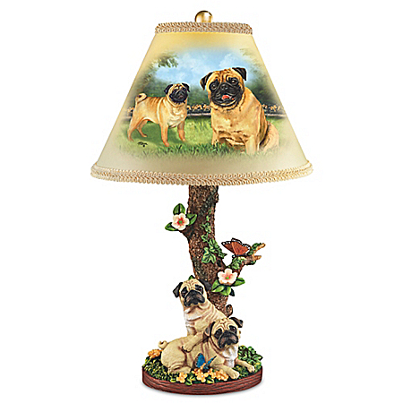Linda Picken Playful Pugs Sculpture Lamp