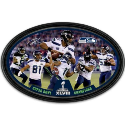Buy Collector Plate: Seattle Seahawks Super Bowl XLVIII Champions Oval Collector Plate