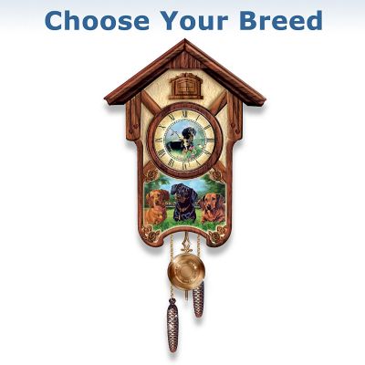 Buy Cuckoo Clock: Playful Pups Choose Your Dog Breed Cuckoo Clock