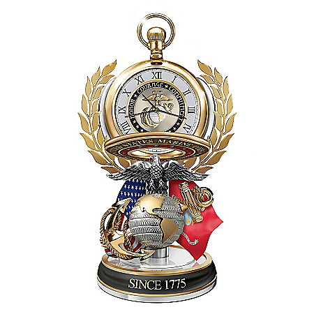 United States Marine Corps Semper Fi Pocket Watch With Fact Cards