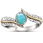 Buy Free Spirit Genuine Turquoise Cabochon Sterling Silver Women's Ring