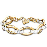 Buy Joined By Love Personalized 18K Gold-Plated Diamond Bracelet