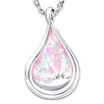 Buy Everlasting Hope Diamond And Created Opal Silver Pendant Necklace