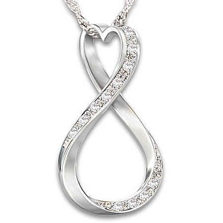 Forever My Granddaughter Diamond Sterling Silver Infinity Pendant Necklace – Graduation Gift Ideas