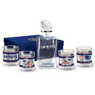 Buy NFL New England Patriots Five Piece Decanter Set With Glasses