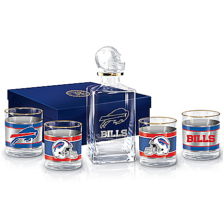 Buffalo Bills NFL Glass Decanter Set