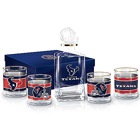 Houston Texans NFL Glass Decanter Set
