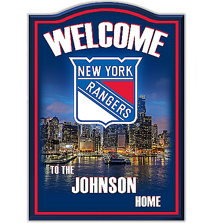 Welcome Sign: New York Rangers® Personalized Welcome Sign