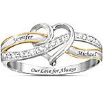 Buy Handcrafted Our Love For Always Personalized Sterling Silver Diamond Ring