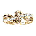 Buy Luxury In Mocha And White Diamond Ring