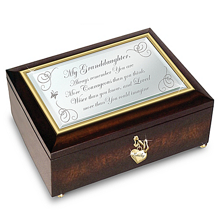 Granddaughter, You Are Loved Personalized Mirrored Music Box