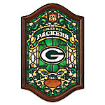 Buy Green Bay Packers Illuminated Wood Frame Stained-Glass Wall Decor