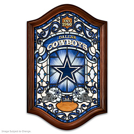 Dallas Cowboys Illuminated Wood Frame Stained-Glass Wall Decor