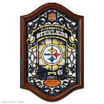 Buy Pittsburgh Steelers Illuminated Wood Frame Stained-Glass Wall Decor