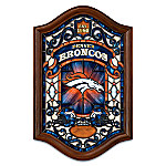 Buy Denver Broncos Illuminated Handcrafted Stained Glass Wall Decor