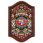 Buy San Francisco 49ers Illuminated Wood Frame Stained-Glass Wall Decor