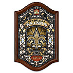 Buy New Orleans Saints Illuminated Wood Frame Stained Glass Wall Decor