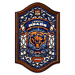 Buy Chicago Bears Illuminated Wood Frame Stained-Glass Wall Decor