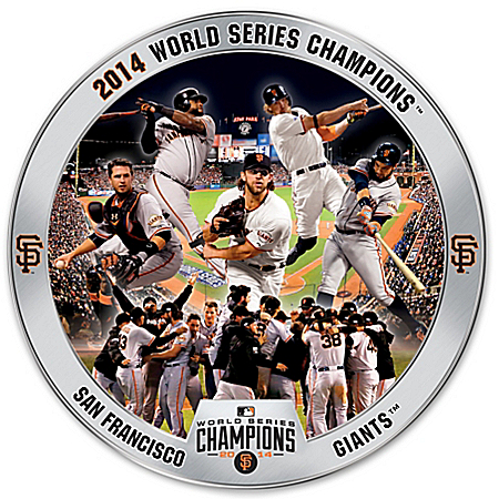 2014 World Series San Francisco Giants Porcelain Collector Plate With Game Images