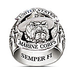 Buy USMC Devil Dogs Stainless Steel And Black Onyx Ring