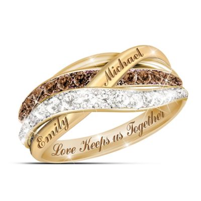 Buy Together In Love Personalized Mocha And White Diamonds Women's Ring