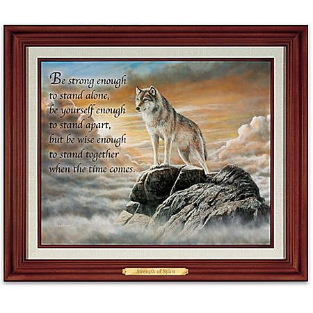 Strength Of Spirit Wolf Illuminated Canvas Wall Decor