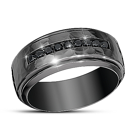 Need For Speed Black Sapphire Men’s Stainless Steel Ring