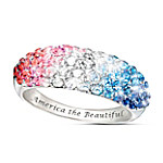 Buy America The Beautiful Red, White And Blue Patriotic Women's Ring