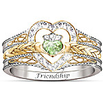 Buy Heart Of Ireland Heart-Shaped Diamonesk Women's Stacking Ring