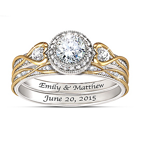 Endless Love Women’s Personalized Bridal Wedding Ring Set – Personalized Jewelry