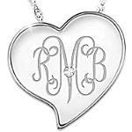 Buy Daughter, I Love You Personalized Heart-Shaped Diamond Monogram Necklace