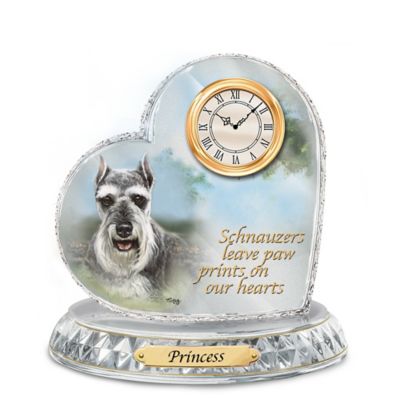 Buy Linda Picken Schnauzer Crystal Heart Personalized Decorative Dog Clock