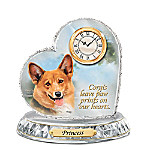 Buy Corgi Crystal Heart Personalized Decorative Dog Clock