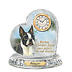Buy Boston Terrier Crystal Heart Personalized Decorative Dog Clock