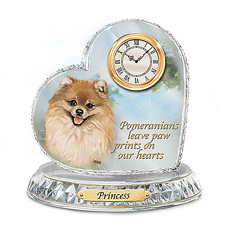 Favorite Dog Breeds Crystal Heart Personalized Decorative Clock