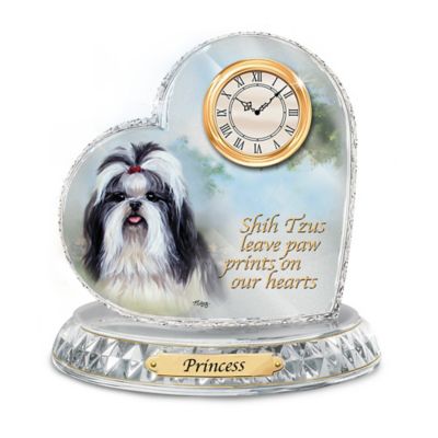 Buy Linda Picken Shih Tzu Crystal Heart Personalized Decorative Dog Clock