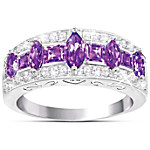 Buy Purple Rhapsody Amethyst And Diamond Sterling Silver Women's Ring
