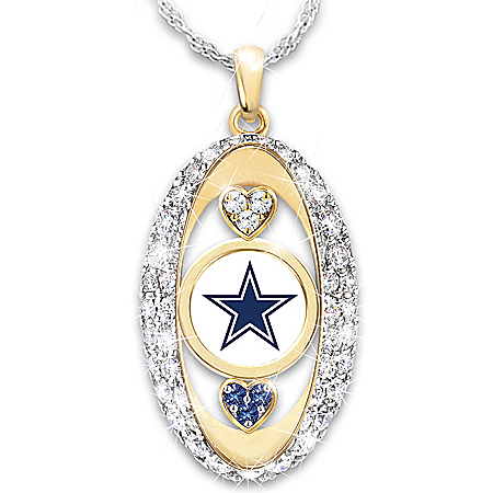 For the Love of the Game NFL Dallas Cowboys Women’s Crystal Necklace