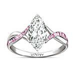 Buy Shimmering Hope Breast Cancer Support Engraved Diamonesk Ring
