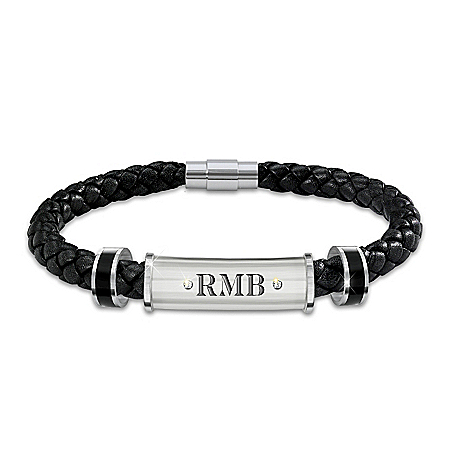 My Son, My Pride, My Joy Personalized Leather And Stainless Steel Bracelet – Graduation Gift Ideas
