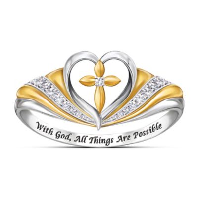 Buy With Faith In My Heart Diamond 18K Gold-Plated Ring