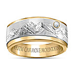 Buy Faith Can Move Mountains Inspirational Men's Diamond Spinning Ring