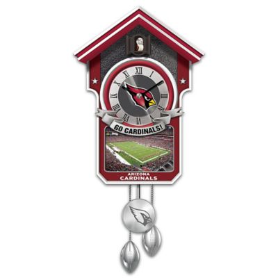 Buy NFL-Licensed Arizona Cardinals Wall Cuckoo Clock Featuring Bird With Football Helmet