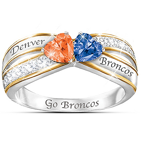 NFL Heart Of Denver Broncos Women’s Silver Ring