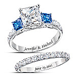 Buy Something Blue Personalized Women's Bridal Ring Set
