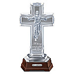 Buy His Heavenly Grace Illuminated Glass Cross With Mirrored Base