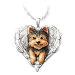 Buy Yorkies Are Angels Heart-Shaped Pendant Necklace