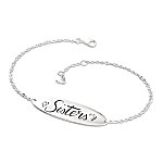 Buy Always My Sister Diamond Silver-Plated Bracelet With Heart Charm
