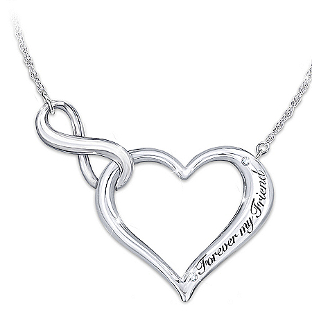 Forever My Friend Sterling Silver Necklace With Swarovski Crystals
